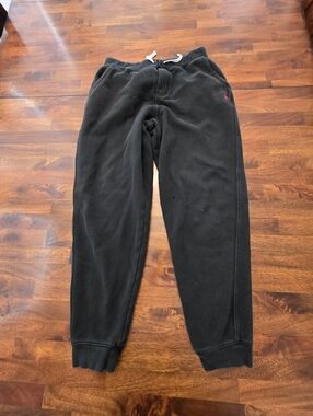 Polo Ralph Lauren Black Sweatpants with Red Polo Pony Embroidery XL   Sku 89
